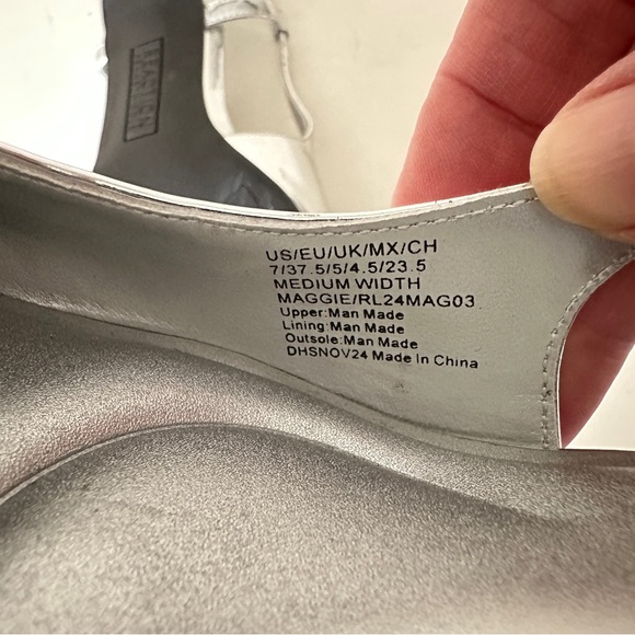 NEW Kenneth Cole Reaction Maggie Silver Kitten Heels Women's Slingback Sz 7M - Picture 13 of 13
